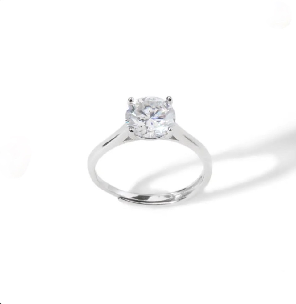 Anel Solitário Moissanite